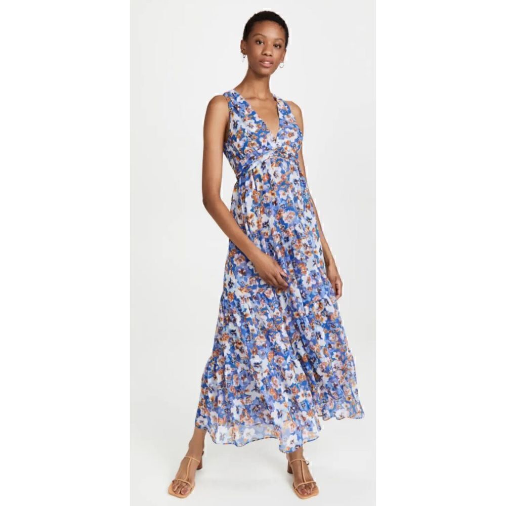 Misa Dominika Maxi Dress In Blue Pansy Nwot Size Small